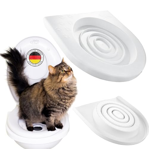 4BIG.fun Trainingssystem zum eingewöhnen Ihrer Katze an das WC Katzen WC-Sitz Toiletten Training System Katzentoilette Katzenklo Toilettensitz
