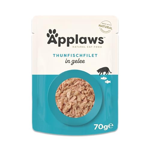 Applaws Premium Natural Wet Cat Food Thunfischfilet in Gelee - Packung mit 16 x 70g Beuteln