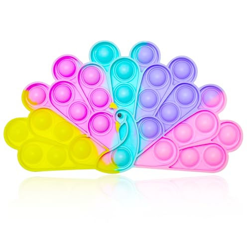 Steemjoey Push IT and POP Bubble Sensorisches Fidget Spielzeug Pfau Stressabbau Spielzeug Erwachsene und Kinder zu Entlasten Angst und Autismus