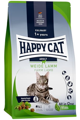 Happy Cat 70548 - Culinary Adult Weide Lamm - Katzen-Trockenfutter für ausgewachsene Katzen und Kater - 1 3 kg Inhalt