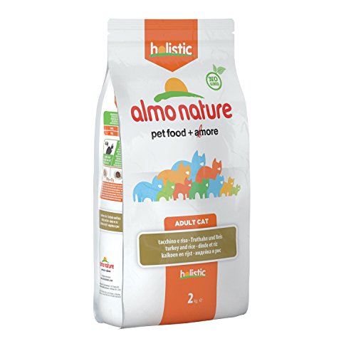 Almo Nature Holistic Adult Cat Maintenance mit Frischem Truthahn und Reis Trockenfutter für Katzen aller Rassen 2Kg