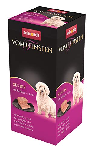 animonda Vom Feinsten Senior Hundefutter Nassfutter für ältere Hunde ab 7 Jahren mit Geflügel Lamm 6 x 150 g