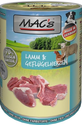 Mac s Hundefutter getreidefrei Lamm Geflügelherzen 400 g