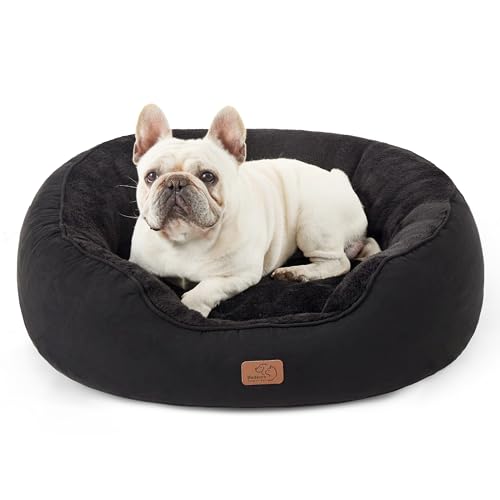 BEDSURE Katzenbett waschbar Bettchen   76x61x20cm Bett mit Zweiseitig Innenkissen Katzenschlafplatz für oder kleine Hunde Schwarz