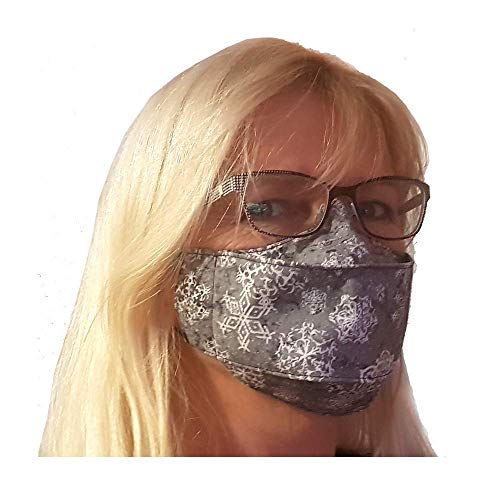Baumwoll Maske für Brillenträger Weihnachten Sterne Schneeflocken Mund-Nasen-Bedeckung Weihnachtsmasken Mundschutz