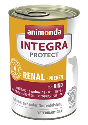  INTEGRA PROTECT Renal Rind 6x 400g Nierenfutter bei chronischer Niereninsuffizienz eiweißreduziertes Diät Hundefutter für ohne Getreide