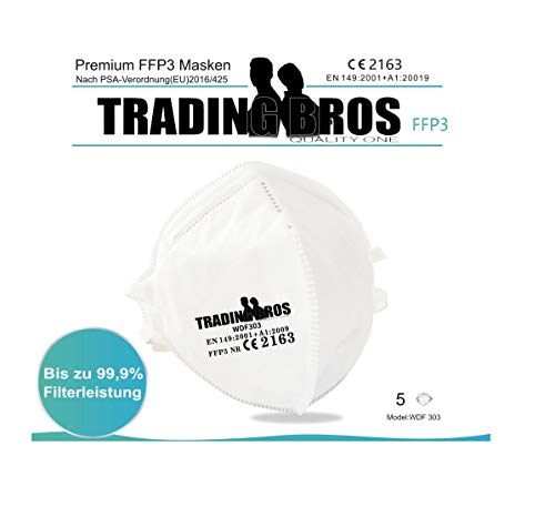 5X Premium FFP3 Maske Atemschutzmaske Mundschutz schneller Versand aus Deutschland Trading Bros