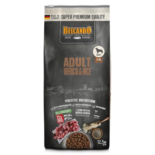 Belcando Adult Iberico Rice 12 5kg Hundefutter Trockenfutter für Hunde Alleinfuttermittel für ausgewachsene Hunde Aller Rassen ab 1 Jahr