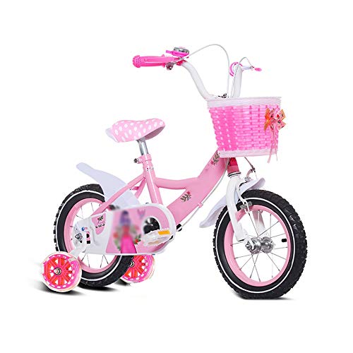 HAIZHEN MÃ¤dchenfahrrad 12 14 16 18 Zoll Fahrrad mit StÃ¼tzrÃ¤dern fÃ¼r 3 bis 8 Jahre alte MÃ¤dchen Color Pink Size 12inch