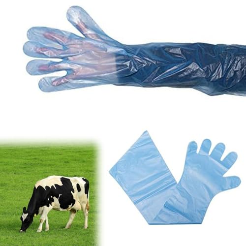 Comioke Langarm Veterinär Handschuh Veterinär-Handschuhe 30pcsDehnbare Einweghandschuhe Handschuhe zur Viehbesamung Einweg Weichplastikfolie Handschuhe Veterinärhandschuhe Extra Lange Stulpe 90 cm