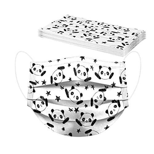 10 stück Mädchen Jungen Disposable Mundschutz Masken Kinder 3-lagig Atmungsaktiv Panda Motiv Disposable Non-Woven Mundmaske Multifunktionstuch Bandana Halstuch Schals 95sCloud666 D 10PCS