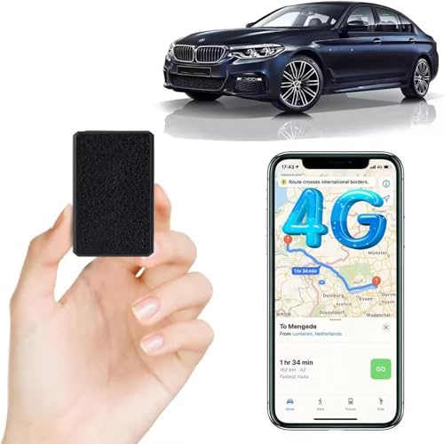 TKMARS 4G GPS Tracker Mini GPS Tracker mit Kostenlosen Apps GPS Tracker Ohne Abo Geeignet für Autos Dokumente Fahrrad Kinder 600mah