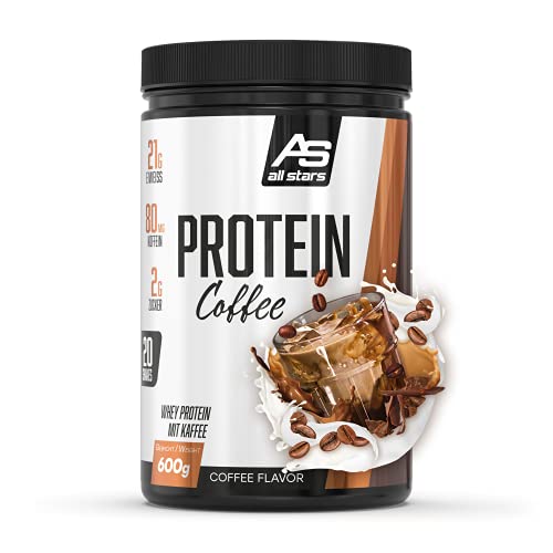 All Stars PROTEIN COFFEE I Eiweiß-Pulver mit Whey-Konzentrat Isolat Koffein I hochwertiges Low-Fat Protein-Pulver mit Instant-Kaffee-Pulver I cremiger Protein-Shake mit Coffee-Flavour