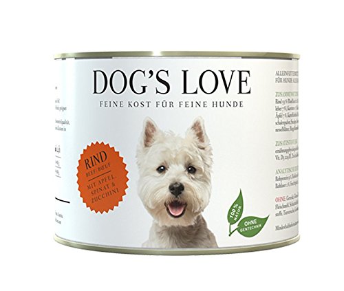 DOG S LOVE Classic Nassfutter Hund Rind mit Apfel Spinat Zucchini 18 x 200g