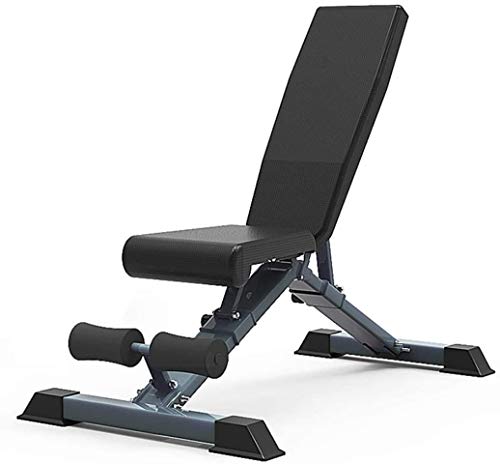 Verstellbare Hantelbank Sit-Up-Bank Mehrzweck-Fitnessbank Fitnessgerät flach geneigt für Heim-Fitnessstudio schwarz 11634110 cm