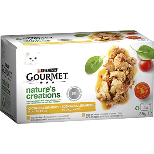 GOURMET Nature s Creations Katzenfutter Nassfutter mit Huhn und Truthahn 4 Dosen 85 g