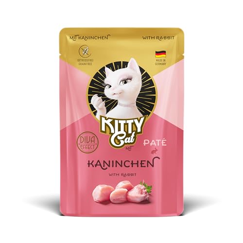 KITTY Cat Pat Kaninchen 6 x 85 g Nassfutter für Katzen getreidefreies Katzenfutter mit Taurin Lachsöl und Grünlippmuschel Alleinfuttermittel mit hohem Fleischanteil Made in Germany