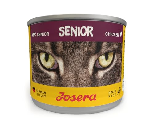 JOSERA Nassfutter Senior 6 x 200 g Senior Premium Katzenfutter nass für ältere Katzen Huhn getreidefrei mit wertvollen Antioxidantien Anti-Haarballen Alleinfutter 6er Pack