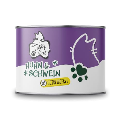 Tasty Cat Nassfutter für Katzen Huhn Schwein 6 x 200g. getreidefrei zuckerfrei