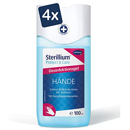 Sterillium Protect Care Desinfektionsgel Antibakterielles Hände-Desinfektionsmittel mit Pflege-Komponenten 100 ml - 4er Pack