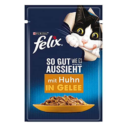 FELIX So gut wie es aussieht Katzenfutter nass in Gelee mit Huhn 26er Pack 26 x 85g