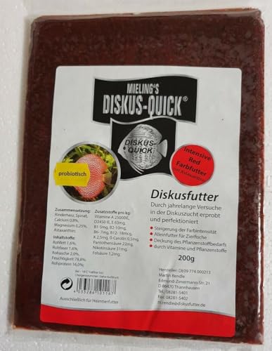 Fischfutter Frostfutter Mieling s Diskus Quick 5X 200g Tafel Intensiv ROT