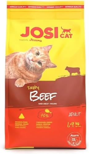 JosiCat Tasty Beef 1 9 kg Premium Trockenfutter für ausgewachsene Katzen Katzenfutter Powered by JOSERA 1er Pack