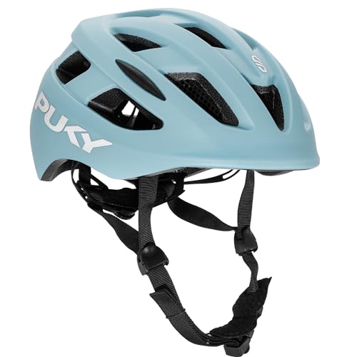 PUKY Helmet M Blau Optimal für Kopfumfang 54-58 cm Leicht Belüftet Robuster Polycarbonat EPS-Schaum Schutz Licht-Modul 360 Sichtbarkeit Stylisches Design Farboptionen