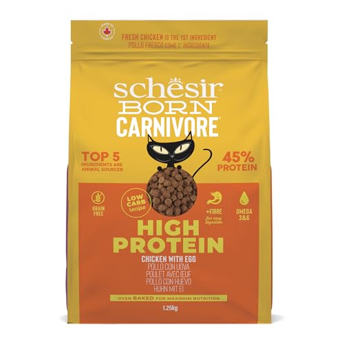 Schesir Born Carnivore Huhn und Ei Trockenfutter für ausgewachsene Katzen gebacken Beutel mit 1 25 kg