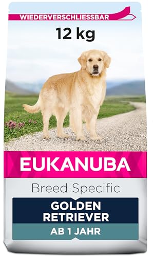 Eukanuba Breed Specific Golden Retriever Trockenfutter - optimal auf die Rasse abgestimmtes Premium Hundefutter mit Huhn 12 kg