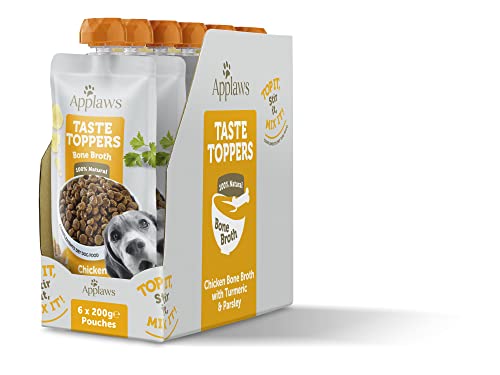  Taste Toppers 100%ürliche Hundefutter Topper Hühnerbrühe für trockene Hundefutter 6x 200g Beutel
