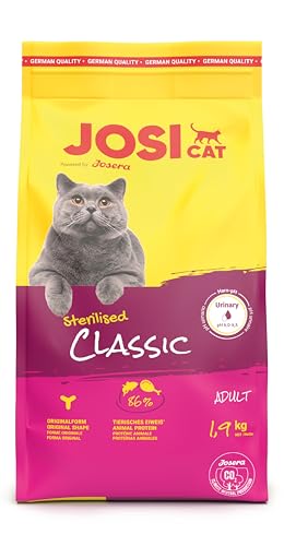 JosiCat Sterilised Classic 1 x 1 9 kg Adult Premium Trockenfutter für kastrierte Katzen mit wenig Fett und viel Protein Powered by JOSERA Katzenfutter Alleinfuttermittel 1er Pack