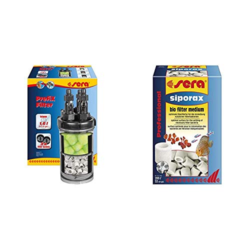 sera Prefix Filter EIN Vorfilter Biofilter und Schnellfilter zum Anschluss an eine Pumpe BZW. Außenfilter am Aquarium siporax Professional 15 mm 1.000 ml