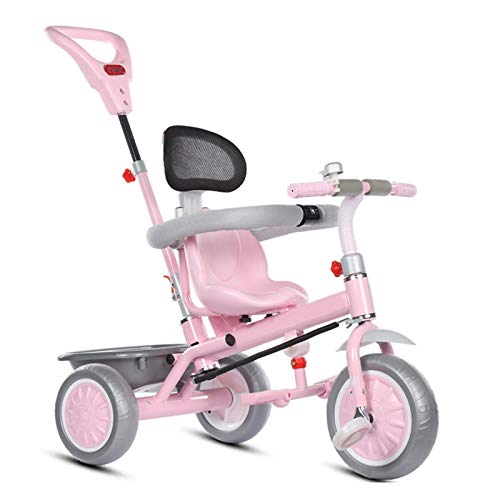 Dreirad 2 In 1 Kinderdreirad Dreirad for Kinder Tricycle Mit Schubstange 1 Jahre Bis 6 Jahre Blau Pink Grün 86X48X108CM Color Pink