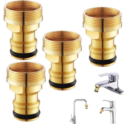 4 Stück Wasserhahn Adapter Schlauchadapter Wasserhahn Gartenschlauch Adapter Universal Hahnverbinder Wasserhahn Schlauchanschluss Schlauchkupplung für Garten Küche und Bad Außengewinde