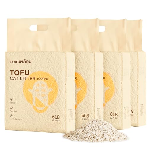 FUKUMARU Tofu Katzenstreu 10.8kg Klumpstreu für Katzen Gemischtes Maispellets Staubfrei und Leicht klumpend Geruchskontrolle spült in der Toilette Geringe Rückstände