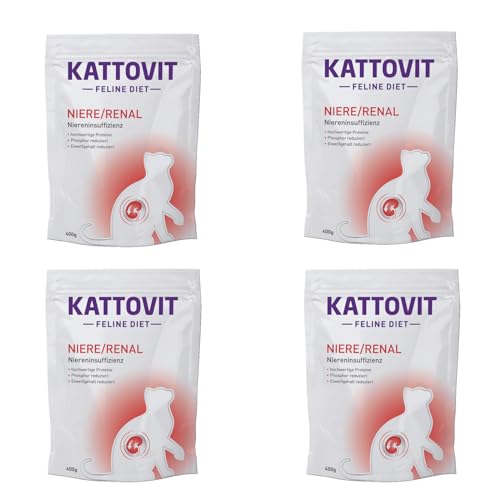 Kattovit Niere Renal 4er Pack 4 x 400 g Diät-Alleinfuttermittel für Katzen Kann zur Unterstu Tzung der Nierenfunktion bei chronischer Niereninsuffizienz beitragen