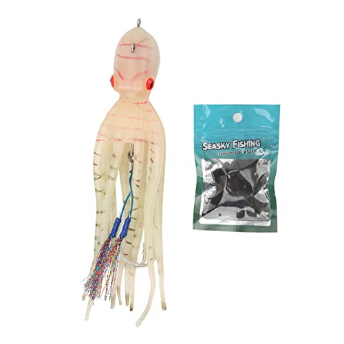 OUKENS Salzwasser-Angelköder künstlicher Fisch-Oktopus-Köder Lingcod Rockfish Jigs Spray Ink Noctilucence Fishing Octopus Swimbait für das Meeresangeln