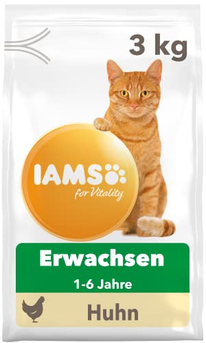 IAMS for Vitality Katzenfutter trocken Huhn - Trockenfutter für Katzen im Alter von 1-6 Jahren 3 kg 1er Pack