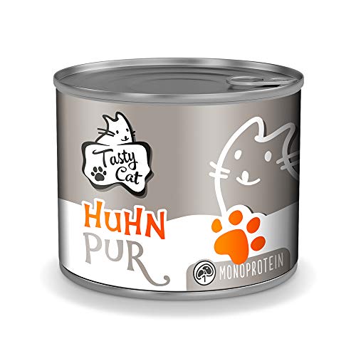 Tasty Cat Nassfutter für Katzen Mono Huhn pur 6 x 200g. getreidefrei zuckerfrei Monoprotein