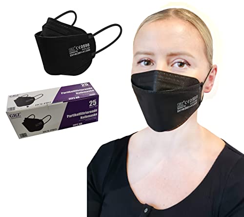 HCS-Pro FFP2 Maske Schwarz 25 Masken einzeln verpackt