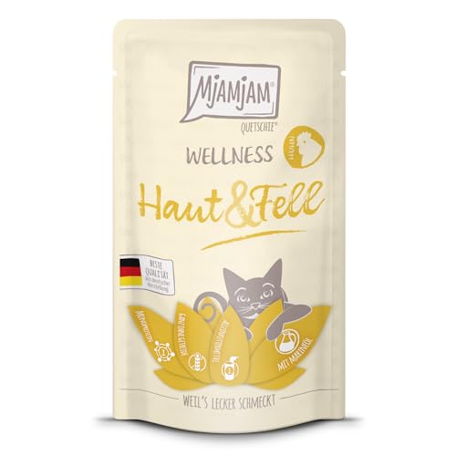 MjAMjAM - Premium Nassfutter für Katzen - Wellness - Haut Fell - Huhn 1er Pack 1 x 125g getreidefrei