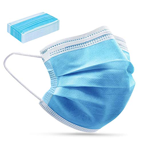 Maclean PR-280 3-Lagige Gesichtsmaske 10-er Pack Mundschutz Nasenabdeckung Mundbedeckung Staubmaske Blau