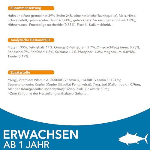 IAMS Katzenfutter trocken mit Thunfisch - Trockenfutter für Katzen im Alter von 1-6 Jahren 3 kg