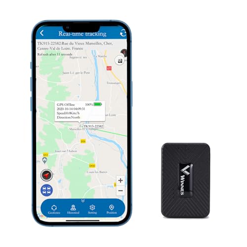 Winnes GPS Tracker Mini tragbar APP Web-Echtzeit-Tracking Verschiedene Alarme Geofence Routenvisualisierung vielseitig einsetzbar GPS Tracker Fahrrad Auto Kinder TK913