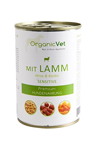 OrganicVet Hund Nassfutter Sensitive Lamm mit Hirse und Kürbis 6er Pack 6 x 400 g