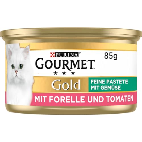 Gourmet PURINA GOURMET Gold Feine Pastete mit Gemüse Katzenfutter nass mit Forelle und Tomaten 12er Pack 12 x 85g