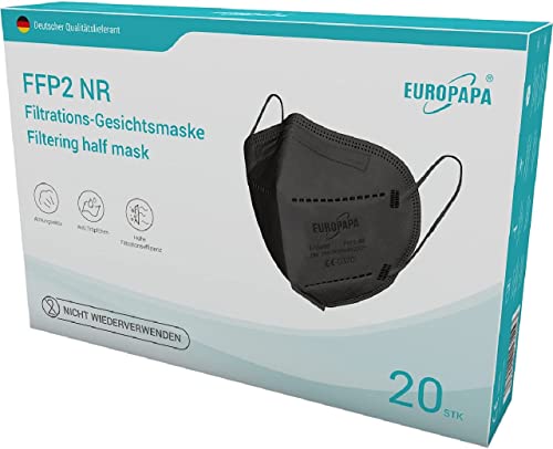 EUROPAPA 40x 5 Lagen Mundschutzmaske Stelle zertifiziert Atemschutzmasken hygienische Einzelverpackung EU 2016 425