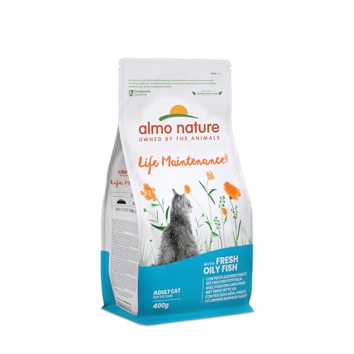 almo nature Holistic Adult Maintenance mit Frischem Fettfisch und Reis- Trockenfutter für Katzen Aller Rassen 6er Pack 6x400g