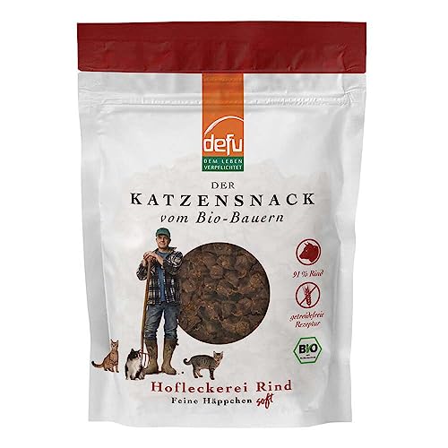 defu Katzensnack 1 x 80 g Hofleckerei Feine Häppchen Soft Bio Rind Premium getreidefrei Bio Snack für Katzen